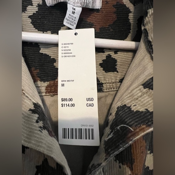 Urban Outfitters patterened cordoroy overshirt in a leopard print sz M mens - Picture 2 of 5